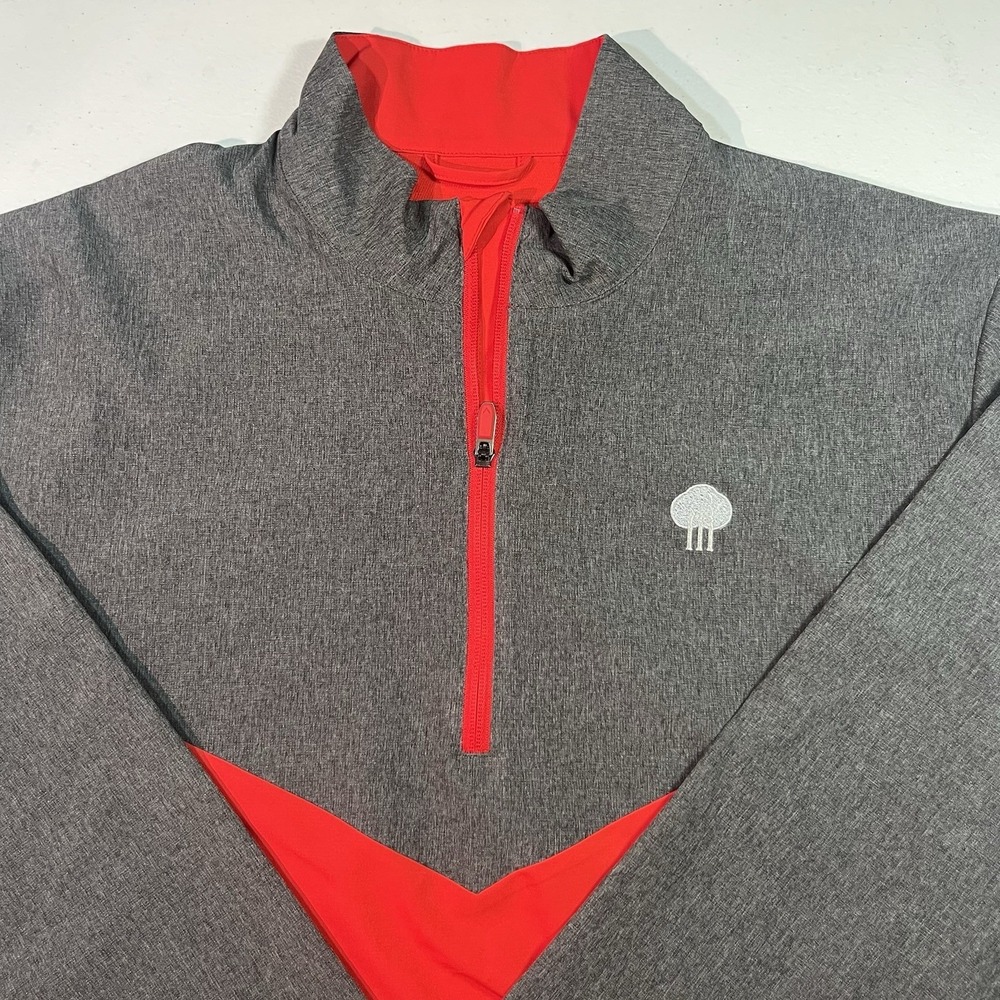 Callaway Weather Series Golf 1/4‎ Zip Pullover Jacket Mens XL Gray Red EUC Logo